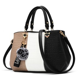 VARLIVOO Women's Handbag Shoulder Bag Women Shoulder Bag Bags Waterproof Crocodile Pattern PU Leather Handbag, Black (black C), Classic