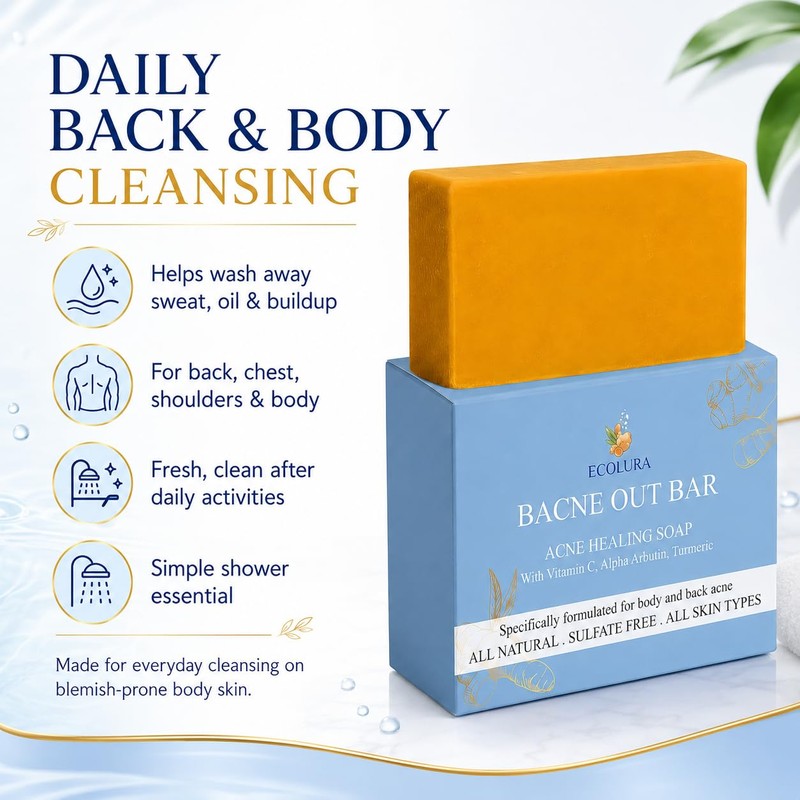 Bacne Out Bar - Natural Exfoliating Cleanser Soap with Vitamin