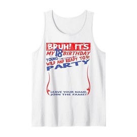 It's My 18th Birthday women and girl Sign My Shirt Bday Tank Top