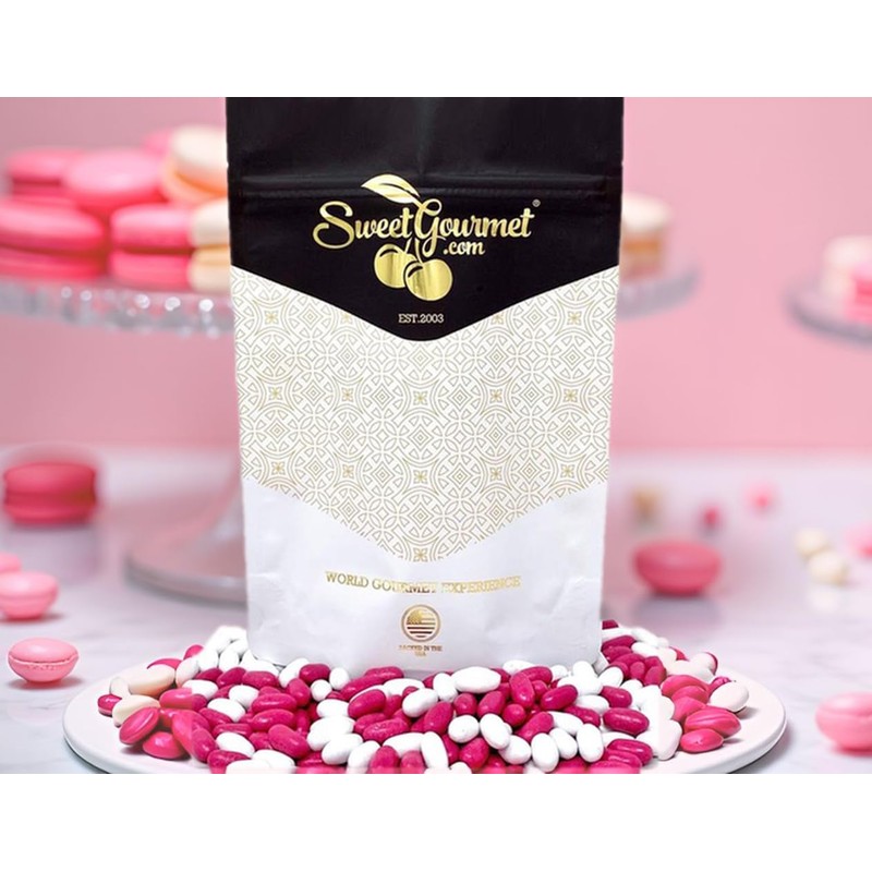 SweetGourmet Licorice Pastels, Pink and White Candy Coated Licorice Bites