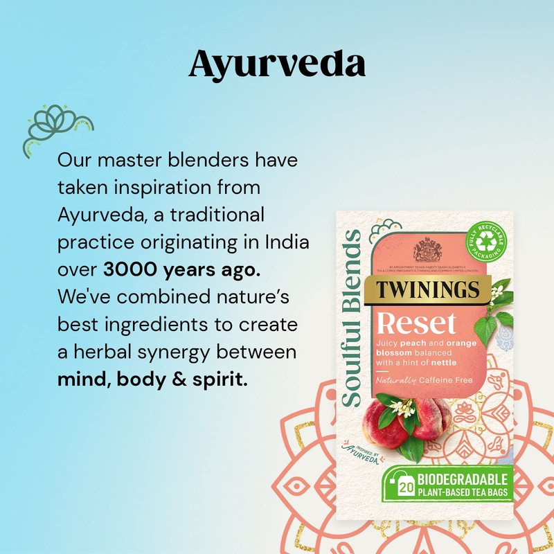 Twinings Soulful Blends Reset Inspired by Ayurveda -Juicy Peach &