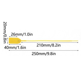 100Pcs Yellow Plastic Seals Security Tags Numbered Pull Ties Anti-Tamper Cable Ties for Handbags, Luggage, Clothing, Shoes, Postal Parcels