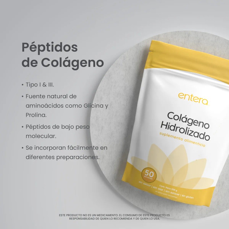 Colágeno Hidrolizado Entera Pharma 500g Colageno Polvo Sabor