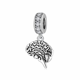 Magic Charms 925 Sterling Silver Gothic Anatomical Charm for European Snake Charm for Bracelet Necklace for Women Gift, Cubic Zirconia, No Gemstone