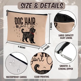 Dog Hair Don't Care Makeup Bag, Small Cosmetic Bag, Waterproof Canvas Makeup Pouch, Birthday Christmas Friendship Gifts for Women Family Friends Teens, Travel Essentials for Women Girls-A21