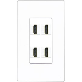 RiteAV 4 Port HDMI Wall Plate - 1 Gang [Screwless White]