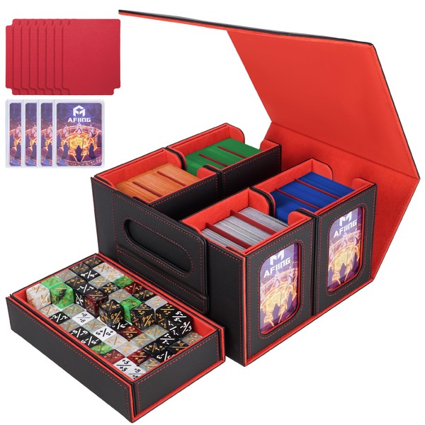 AFIING MTG Card Deck Box with Commander Display, Fits 400+