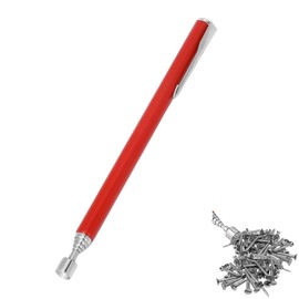 Smaller Work Rod Magnet, 61.5 cm Extendable Telescopic Magnetic Rod Tool, 1 kg Magnetic Rod Telescope, Telescopic Magnetic Pick-Up Tool (Red, Pack of 1)