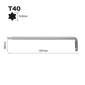 Vessel 8500BTX Torx L-Type Wrench T40 Ball End Type