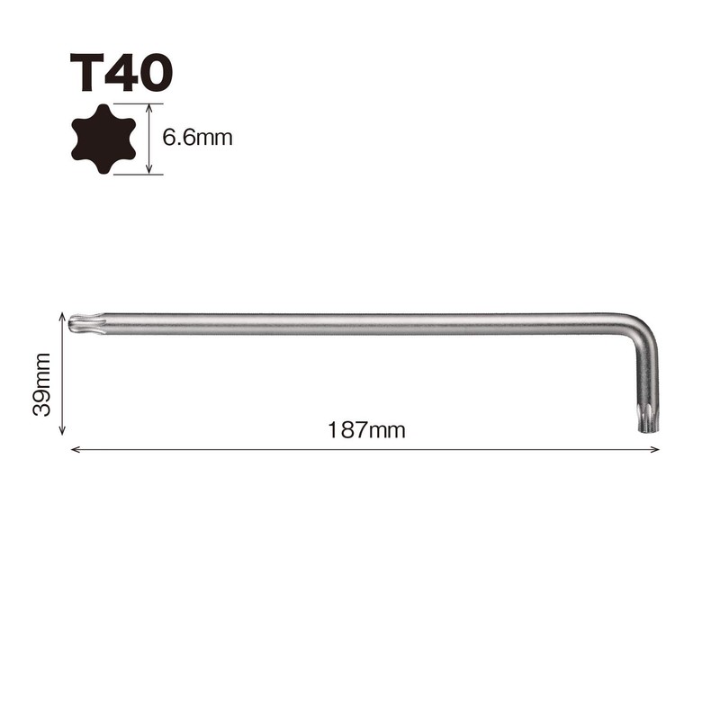 Vessel 8500BTX Torx L-Type Wrench T40 Ball End Type