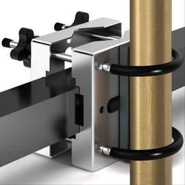 4smile SunnyEasy Parasol Holder, Balcony Railing, Stainless Steel Parasol Holder, Balcony, Flexible Mounting, Metal Umbrella Holder, Balcony Railing, Replaces Parasol Stand Balcony