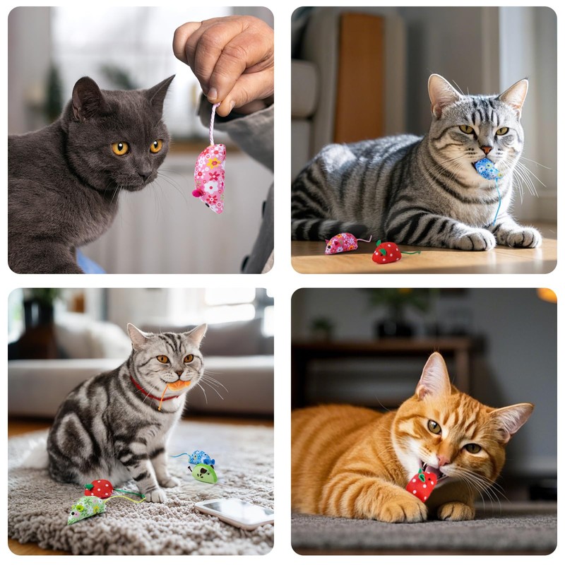 Cat Toys Catnip Mouse Toys for Indoor Adult & Kitten