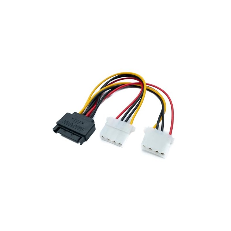 SYSTEM-S Y SATA Cable 20cm 15 Pin Male to 2X