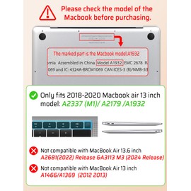 Ksriylm Compatible with MacBook Air 13 Inch Case2022 2021 2020 2019 2018 Release A1932 A2179 M1 A2337 Touch ID,Aesthetic Leopard Leather Plastic Hard Shell Case＋Transparent Keyboard Cover,Dark Brown