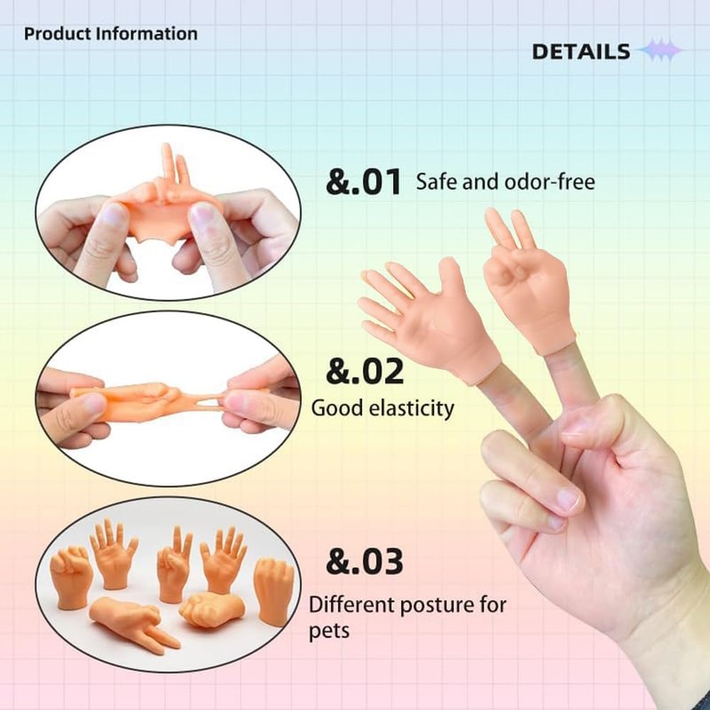 fnqiank 10 PCS Mini Hands for Cats，Small Hands Tiny Folded
