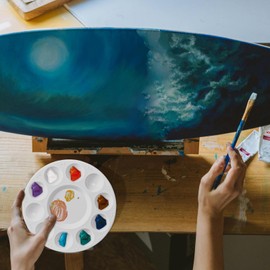 Zuiaso 8Pcs Paint Tray Palettes, Plastic Paint Pallets, Watercolor Palette Painting Tray for Painting Party, DIY Craft and Art Painting