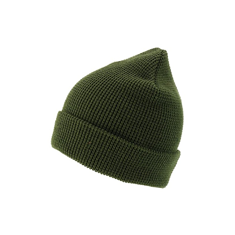 Armycrew Gorro largo de punto gofre grueso para invierno, Verde
