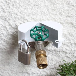 Outdoor Faucet Lock with Padlock Water Spigot Lockout Device Suitable for Garden Hose Bib Water Valve Childproof,Prevent Water Theft and Unauthorized Use of Water,White