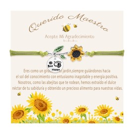 FANCIBAND Bracelets Sunflower Master with Rope Gift Master End of the Year Gifts for Colleague Retirement Teacher Graduation Gift, Not applicable.