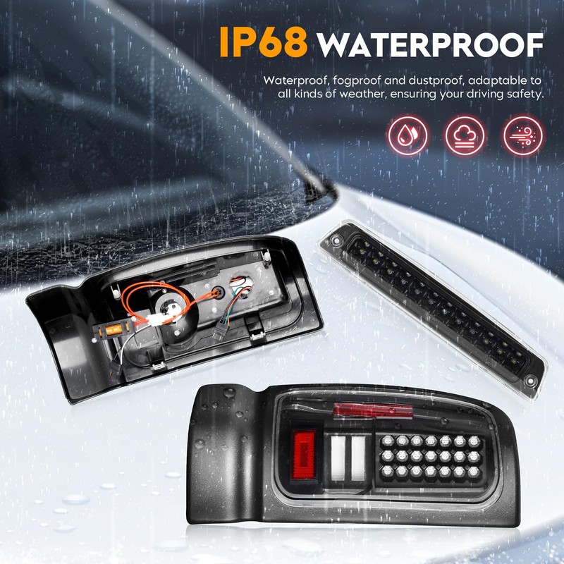 LED Tail Light + 3rd Brake Light Kit Fit for