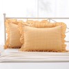 Mywinlle Yellow/White Plaid Ruffle Pillow Shams Standard Size Set of