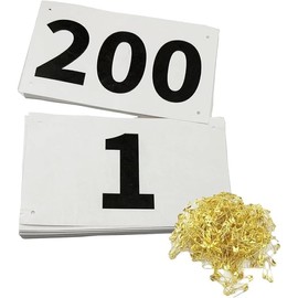 Kayiete Running Race Bibs Large Numbers with Safety Pins for Marathon Race Events- Tyvek Tearproof Waterproof (1-200)