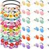 Bememo 24 Pieces Hippie Headband Glass Costume Set, Includes 12