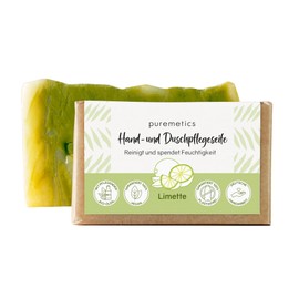 puremetics Hand- und Duschpflegeseife 'Limette' | Bio Seife | Biologische Duschseife für Körper und Handseife