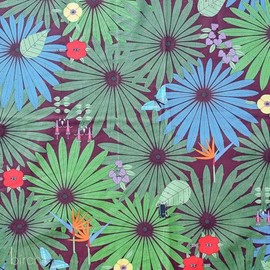 Birch Organic Fabric - Charley Harper Discovery Place CH 362 Foliage Fabric