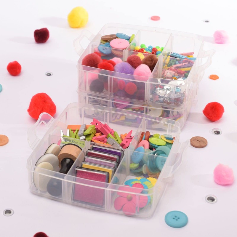 Vaessen Creative 1009-035 Stackable Storage Box 18 Compartments for Storing