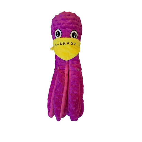 L - SHADZ Interactive Plush Octopus Dog Toy with Squeaker