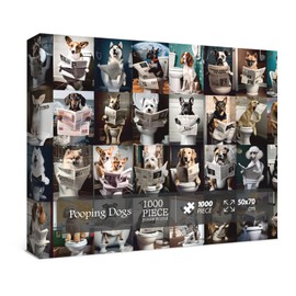 Funny Dogs Puzzles 1000 Piece for Adults, Animal Jigsaw Puzzles 1000 Pieces, Puppy Puzzle Prank Puzzle Dog as Home Party Decorations