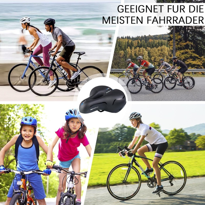 Ergonomic Bicycle Saddle with Gel & Memory Foam - Wide