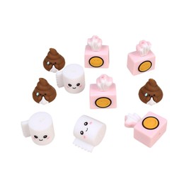 12PCS Funny Poop Focal Silicone Beads, Cute Toilet Paper Silicone Focal Beads for Keychain Making, Creative Loose Beads Bulk for Pens DIY Handmade Crafts Necklace Bracelet Lanyard