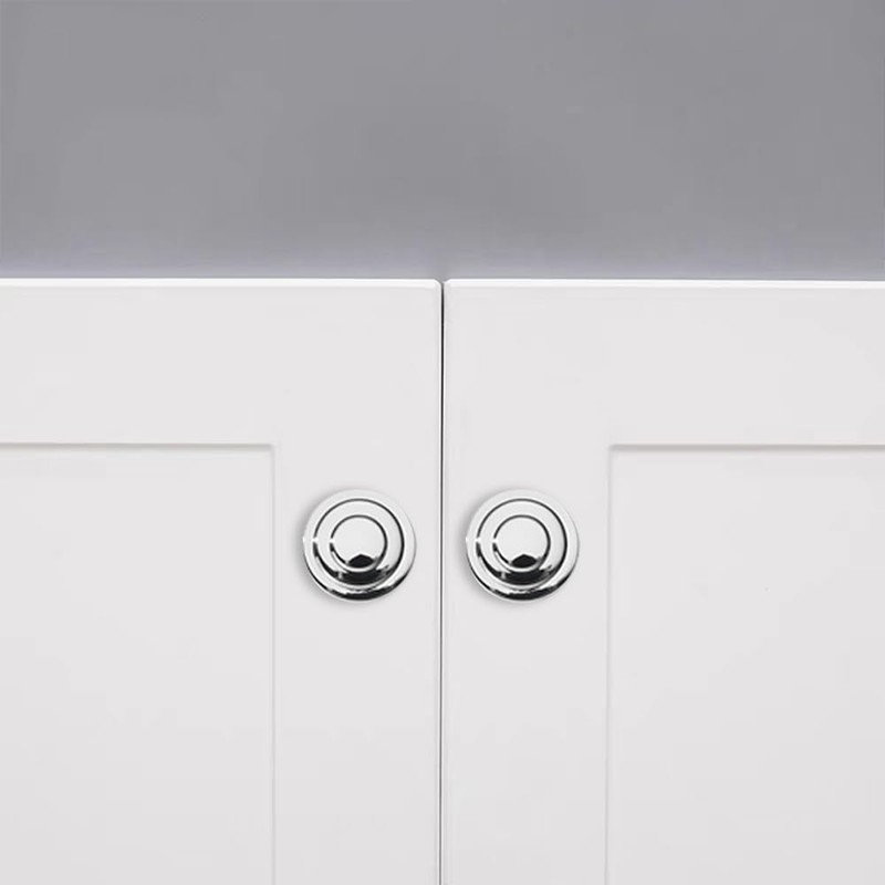 ZAUYX 10 Pack Solid Polished Chrome Knob Hardware Cabinet Handles