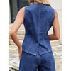Lynroxia Sleeveless Collar Denim Jean Jacket Vest Summer Button Front