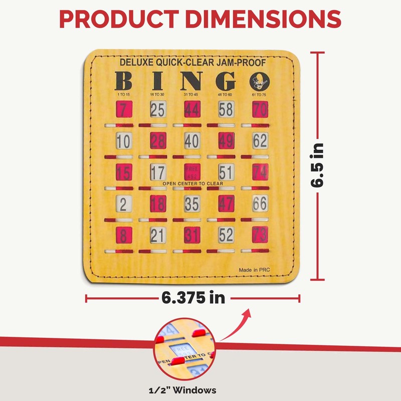 MR CHIPS Jam-Proof Quick-Clear Deluxe Fingertip Slide Bingo Cards with