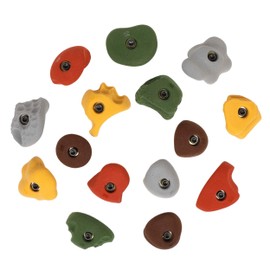Atomik Climbing Holds Set of 15 Classic Bolt-Ons in Assorted Earth Tones