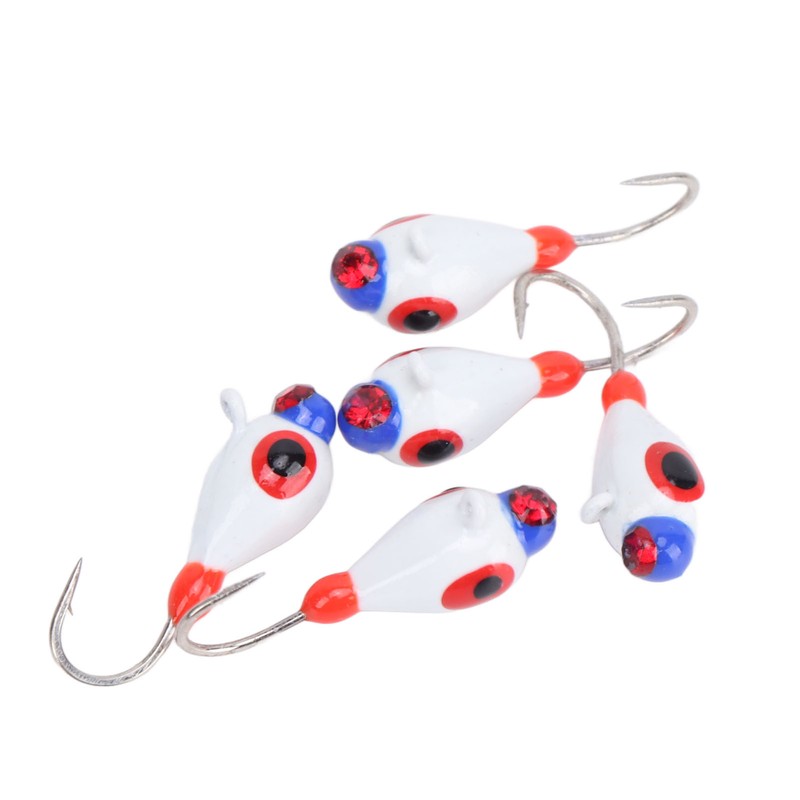 5 Pcs Winter Ice Fishing Jigs Kit Hooks Lures for