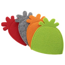 Fackelmann Eierwärmer, Eiwärmer aus Filz, Osterdeko für Frühstückseier (Farbe: Rot, Grau, Grün, Orange), Menge: 4 Stück