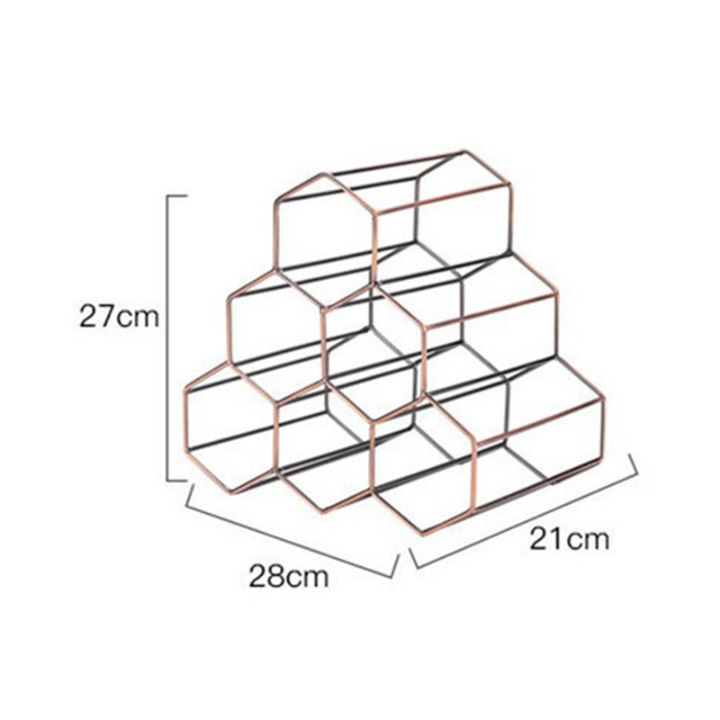 Tabletop Wine Rack 6 Bottle Wine Holder Modern Metal Wine