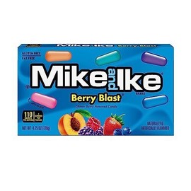 Just Born Mike and Ike Candy, Berry Blast, 4.25oz Theater Box, Pack of 12