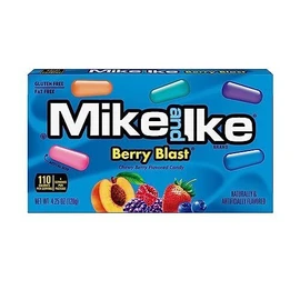 Just Born Mike and Ike Candy, Berry Blast, 4.25oz Theater Box, Pack of 12