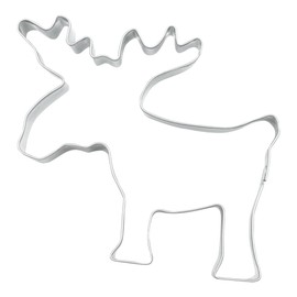 BekkiB 2324-Set of 4 Christmas Cookie Cutters in the Shape of Elk, Snowflake, Fir, Elk Head, Dishwasher-Safe Stainless Steel Cookie Cutters
