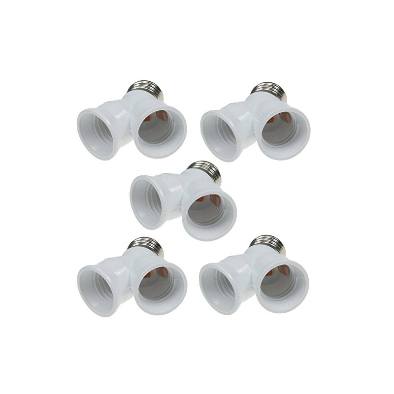 2-Way E27 Socket Y-Adapter Plastic 1x E27 to 2x E27