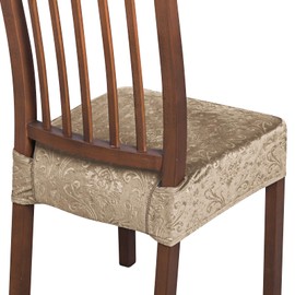 FORCHEER Dining Chair Seat Covers Set of 4,Velvet Stretch Seat Protect Covers, Chair Seat Cushion Covers for Dining Chairs The Seat Only.