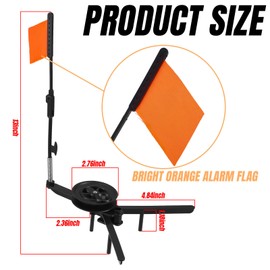 Silipull 2 Pcs Ice Fishing Tip Ups Equipment Gear Ice Fishing Rod Foldable with Orange Pole Flags Round Tip Ups Strike Indicators for Angler Tackle Accessory