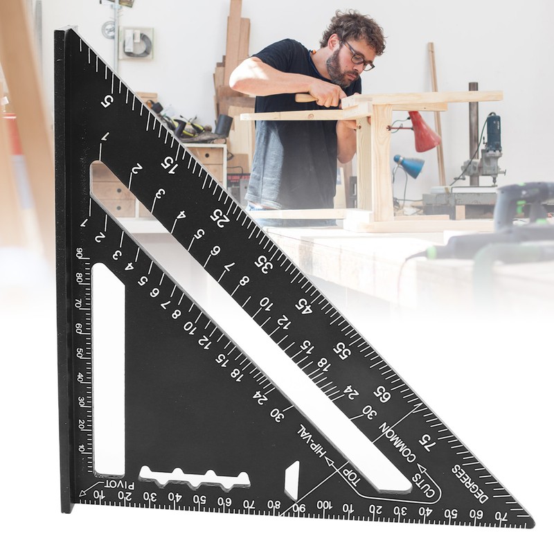 Triangle Ruler 7in Carpenter Square Aluminum 90 Degrees 45 Degrees