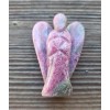 NATURAL 2" RHODONITE STONE HANDCARVED GEMSTONE ANGEL