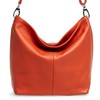 Caspar TL803 Classic Elegant Women's Leather Handbag, Rust (Orange), Unit